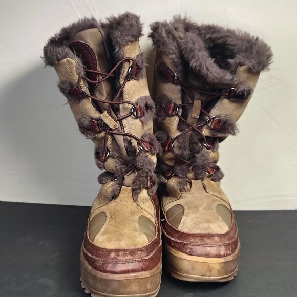 Pajar Boots Womens 11 Leather Native Lace Up Fur Canada USA Winter Sow - Picture 6 of 10